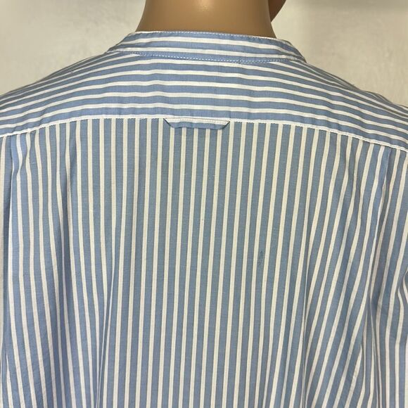 Pure DKNY Striped White And Blue Hi-Low Hem Button Up Tunic Top Size M - Picture 5 of 9